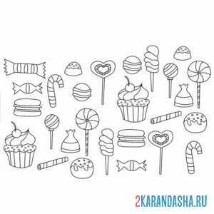 Раскраска выбор сладости