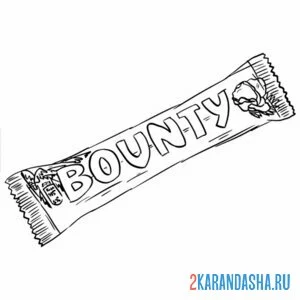 Раскраска шоколадка баунти