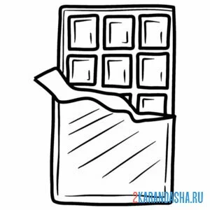 Раскраска шоколадка белая
