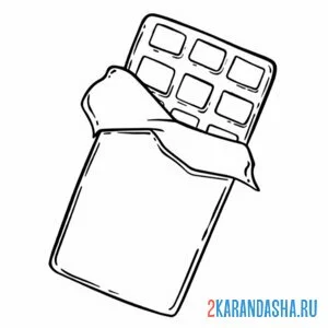 Раскраска плитка шоколадки молочный