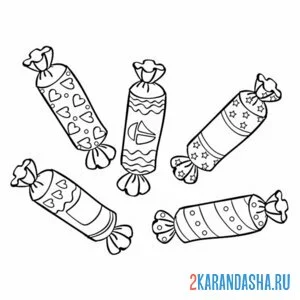 Раскраска конфеты вкусные