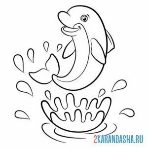 Раскраска дельфин ловкий