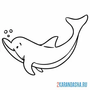 Раскраска дельфин хочет прыгнуть