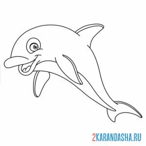 Раскраска улыбающийся дельфин