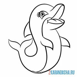 Раскраска дельфин смеется