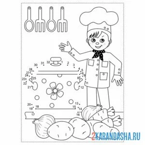 Раскраска повар на кухне суп