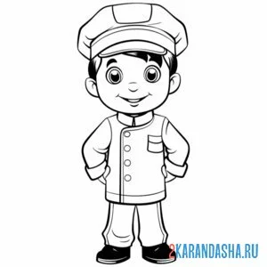 Раскраска повар в форме