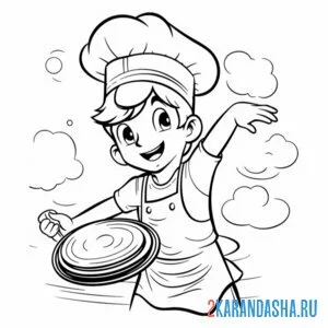 Раскраска юный повар