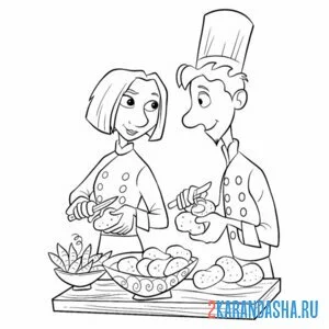 Раскраска повара друзья рататуй