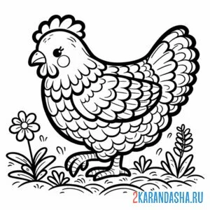 Раскраска курица красотка