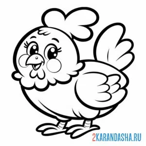 Раскраска курица молодушка