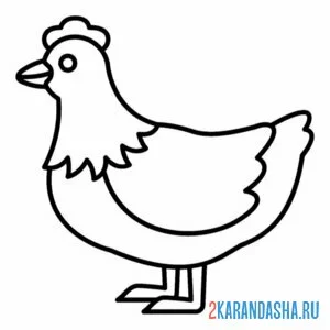 Раскраска курочка схема
