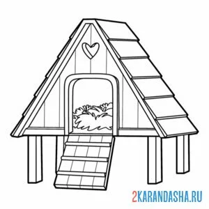 Раскраска курятник новый