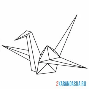 Раскраска бумажный журавль