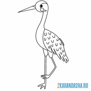 Раскраска журавль девочка