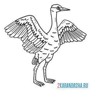 Раскраска журавль стартует
