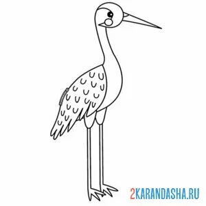Раскраска журавль мальчик