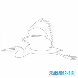 Раскраска журавль в полете