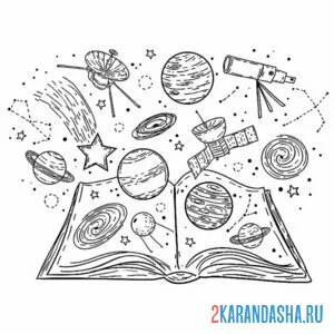 Раскраска книга астрономия