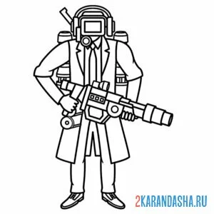 Раскраска вооруженный камерамен