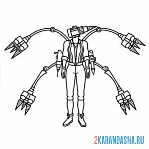 Раскраска дрель-вумен