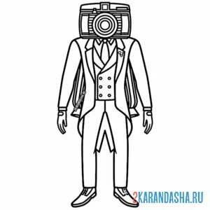 Раскраска фото камерамен скибиди туалет