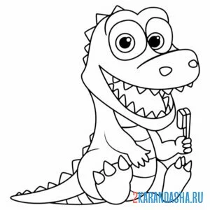 Раскраска малыш крокодил