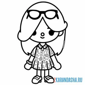 Раскраска тока бока новый персонаж девочка