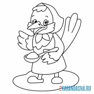 Раскраска сорока-белобока кашу