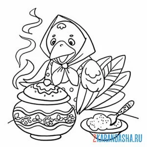 Раскраска каша сорока-белобока
