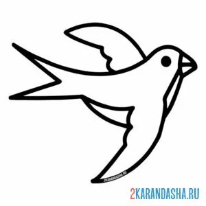 Раскраска ласточка толстый контур