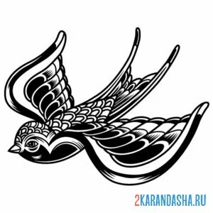 Раскраска темная ласточка