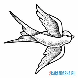 Раскраска ласточка летит вверх