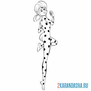 Раскраска леди баг стройншка