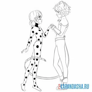 Раскраска леди баг и супер-кот форева