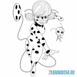 Раскраска леди баг стремительный удар