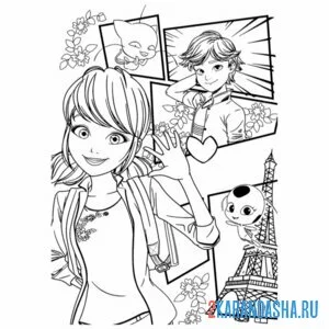 Раскраска лучшие леди баг и супер-кот