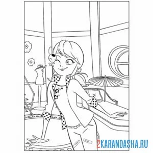 Раскраска леди баг шопится
