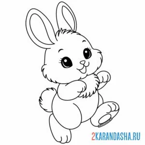 Раскраска супер-милый зайчишка
