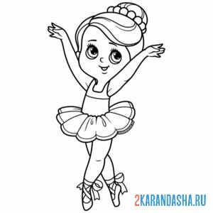 Раскраска балерина как куколка