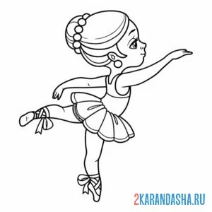 Раскраска балерина начинающая