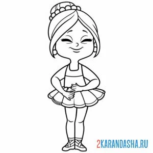 Раскраска красивая девочка балерина