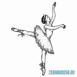 Раскраска настоящая балерина