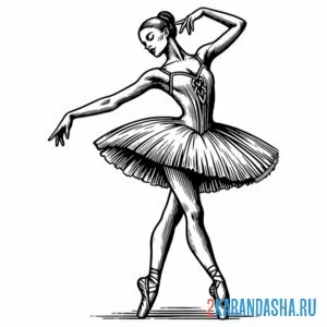 Раскраска сильная балерина
