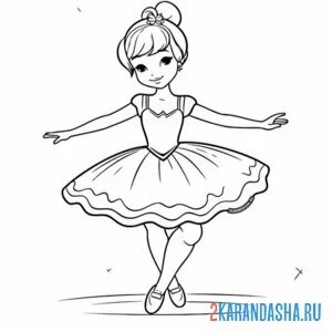 Раскраска балерина новое платье