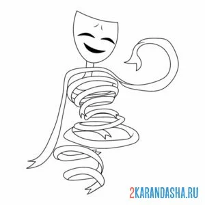 Раскраска гэнгл улыбается