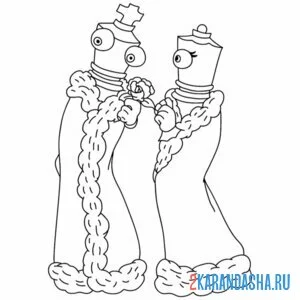 Раскраска удивительный цифровой цирк пара