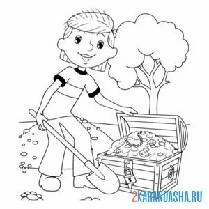 Раскраска дядя федор нашел клад