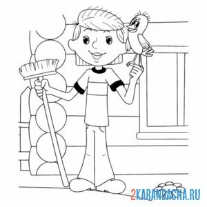 Раскраска дядя федор и галчонок простоквашино