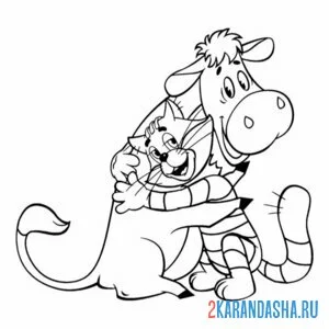 Раскраска любовь мурки и матроскина